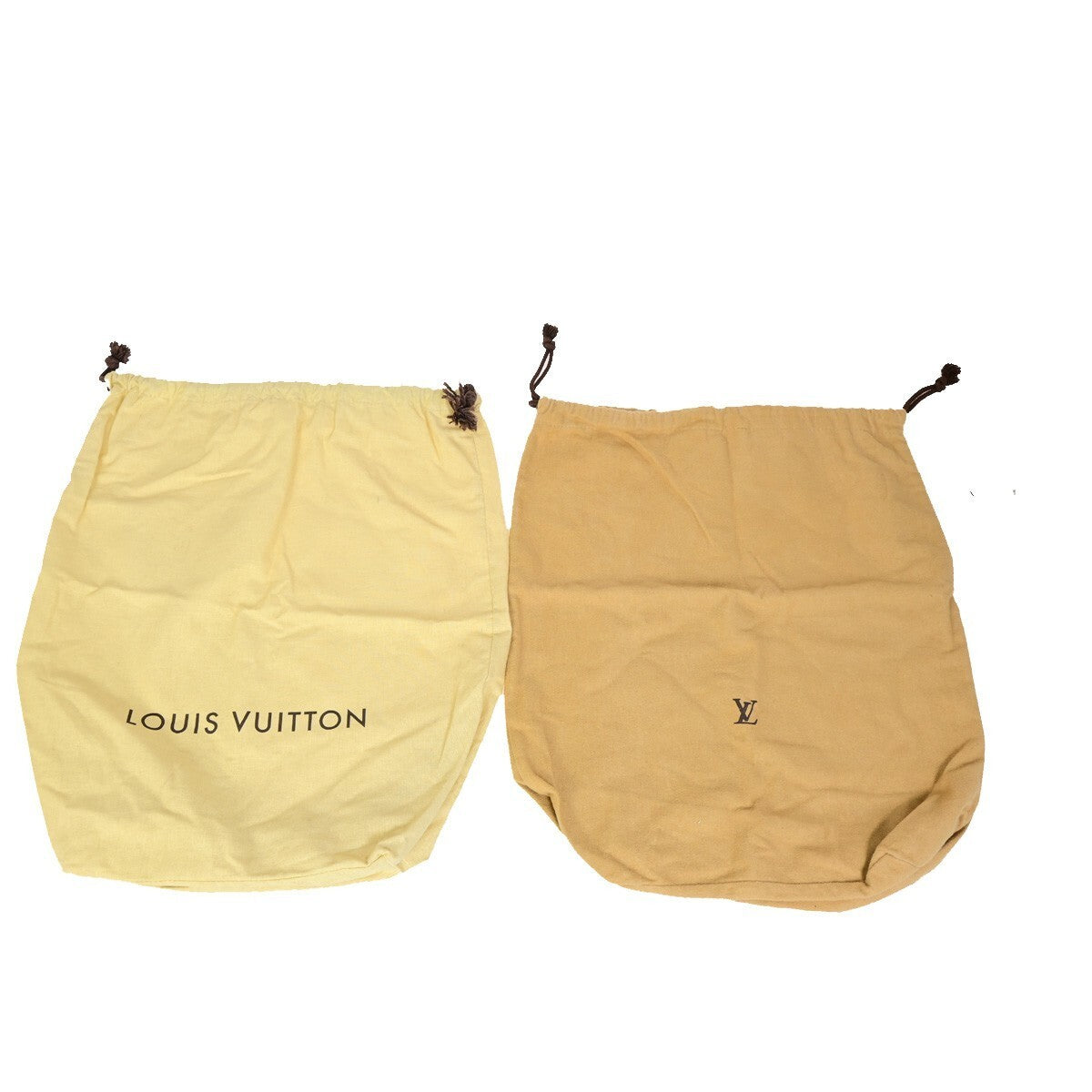 LOUIS VUITTON Logo 10 Set Dust Bag Drawstring Canvas Cotton Beige Brown 09KP115