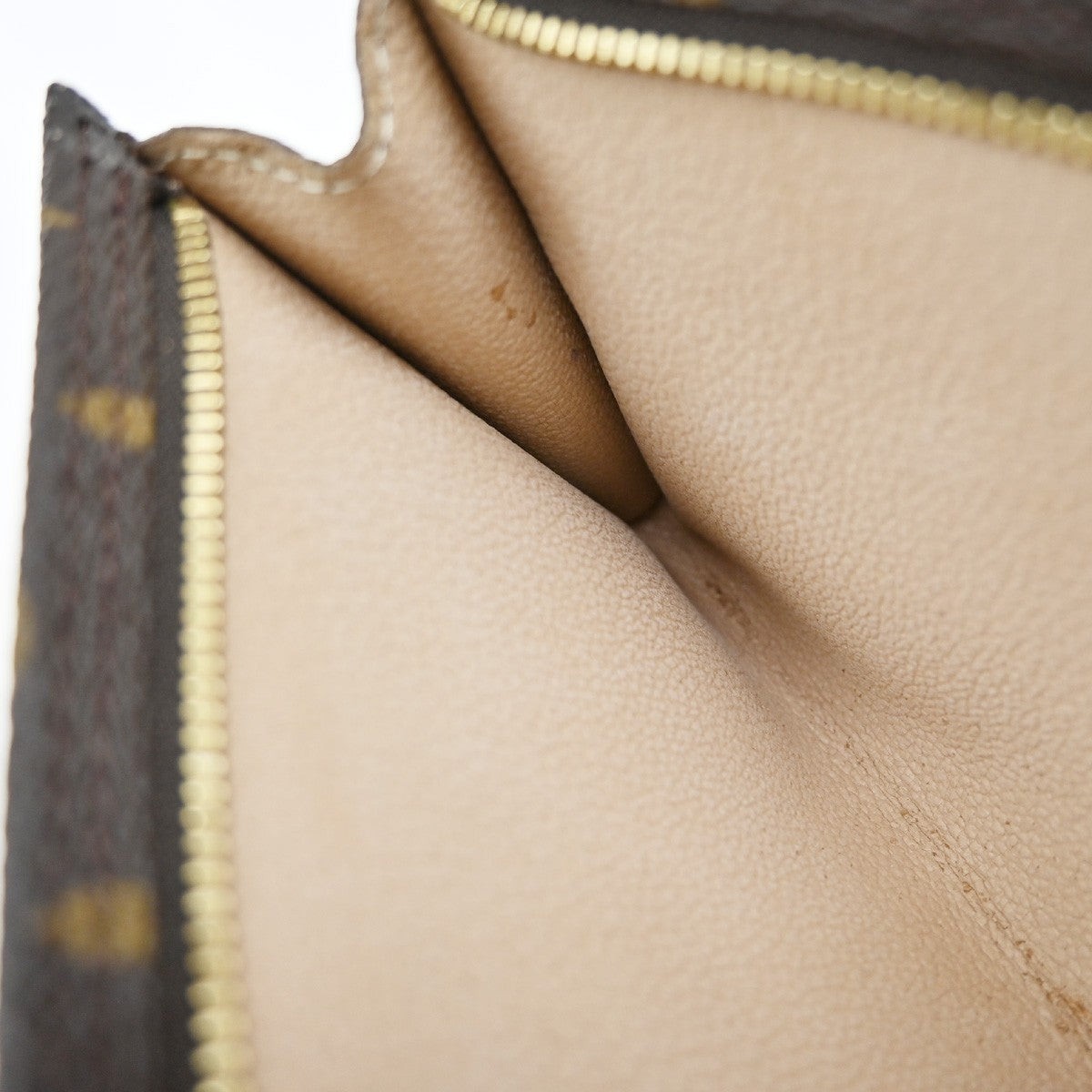 LOUIS VUITTON Logo BUCKET GM Pouch Bag Monogram Leather Brown France 02KB407