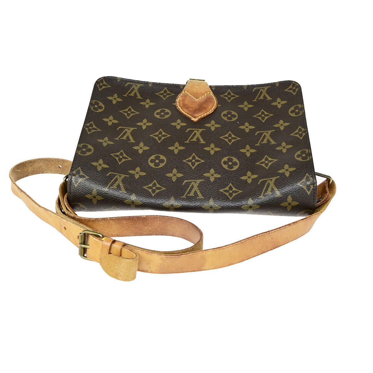 LOUIS VUITTON Cartouchiere GM Shoulder Bag Monogram Leather Brown M51252 65YG465