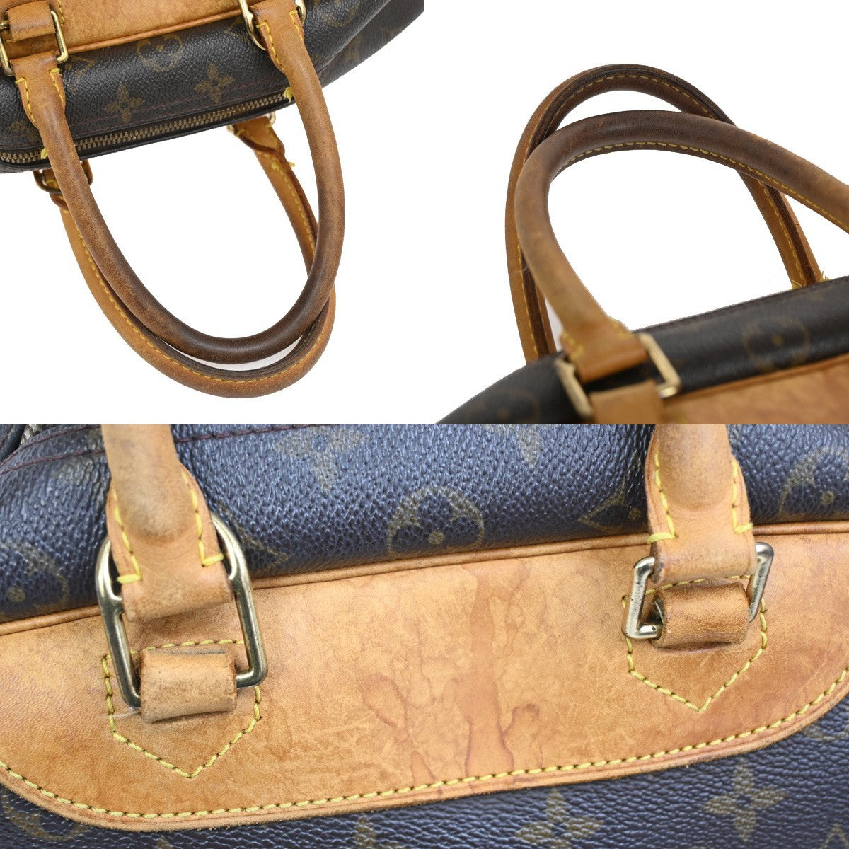 LOUIS VUITTON LV Logo Deauville Hand Bag Monogram Leather Brown M47270 36DA029