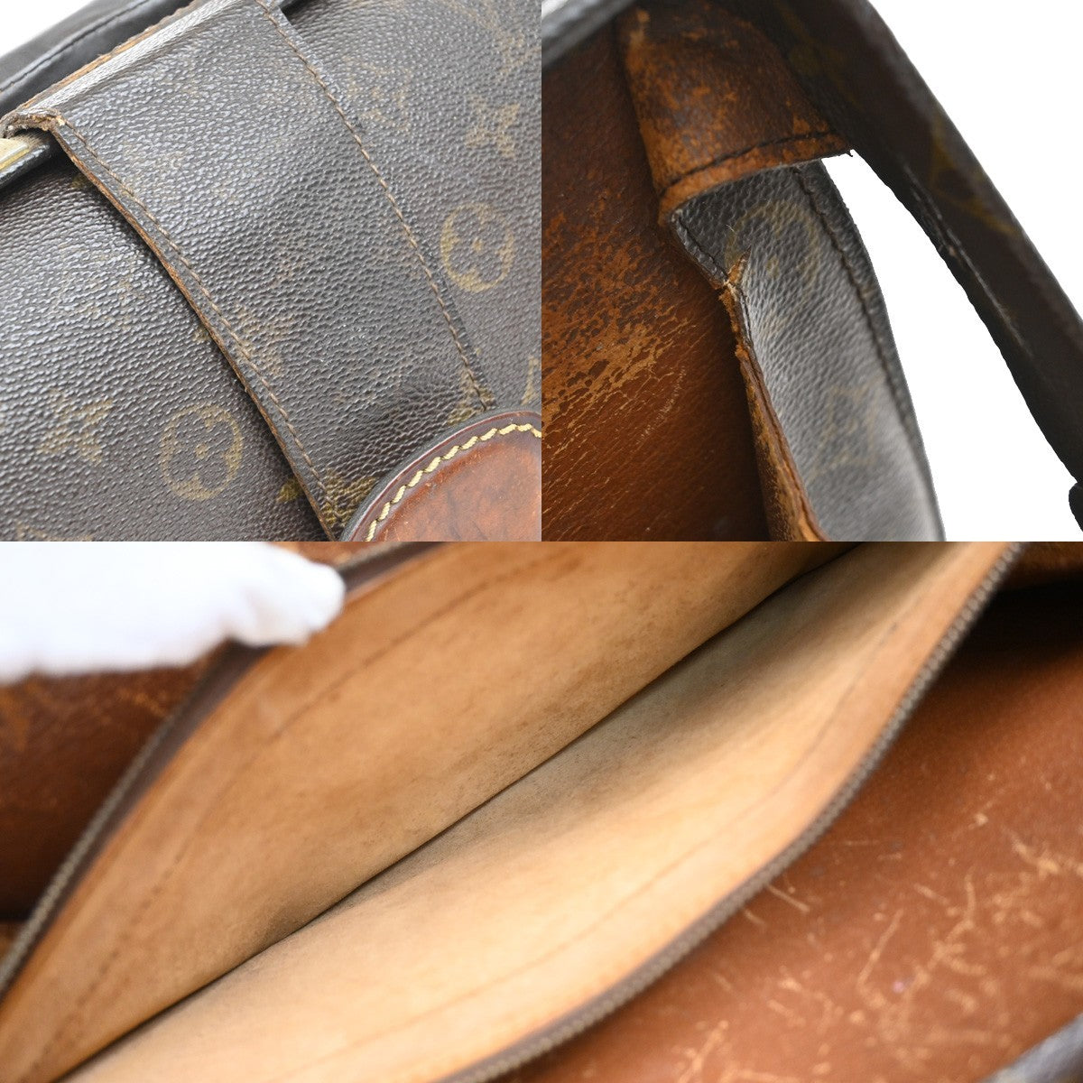 LOUIS VUITTON Serviette Fermoir Business Hand Bag Monogram Brown M53305 02KB490