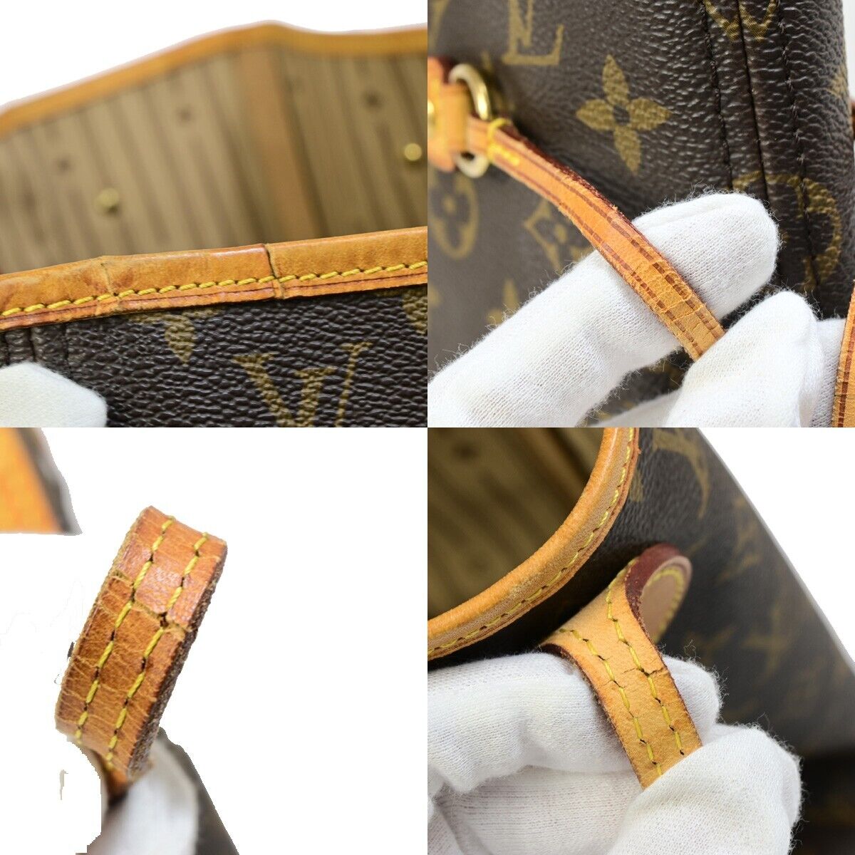 LOUIS VUITTON Neverfull MM Shoulder Tote Bag Monogram Leather BN M40156 91FA728