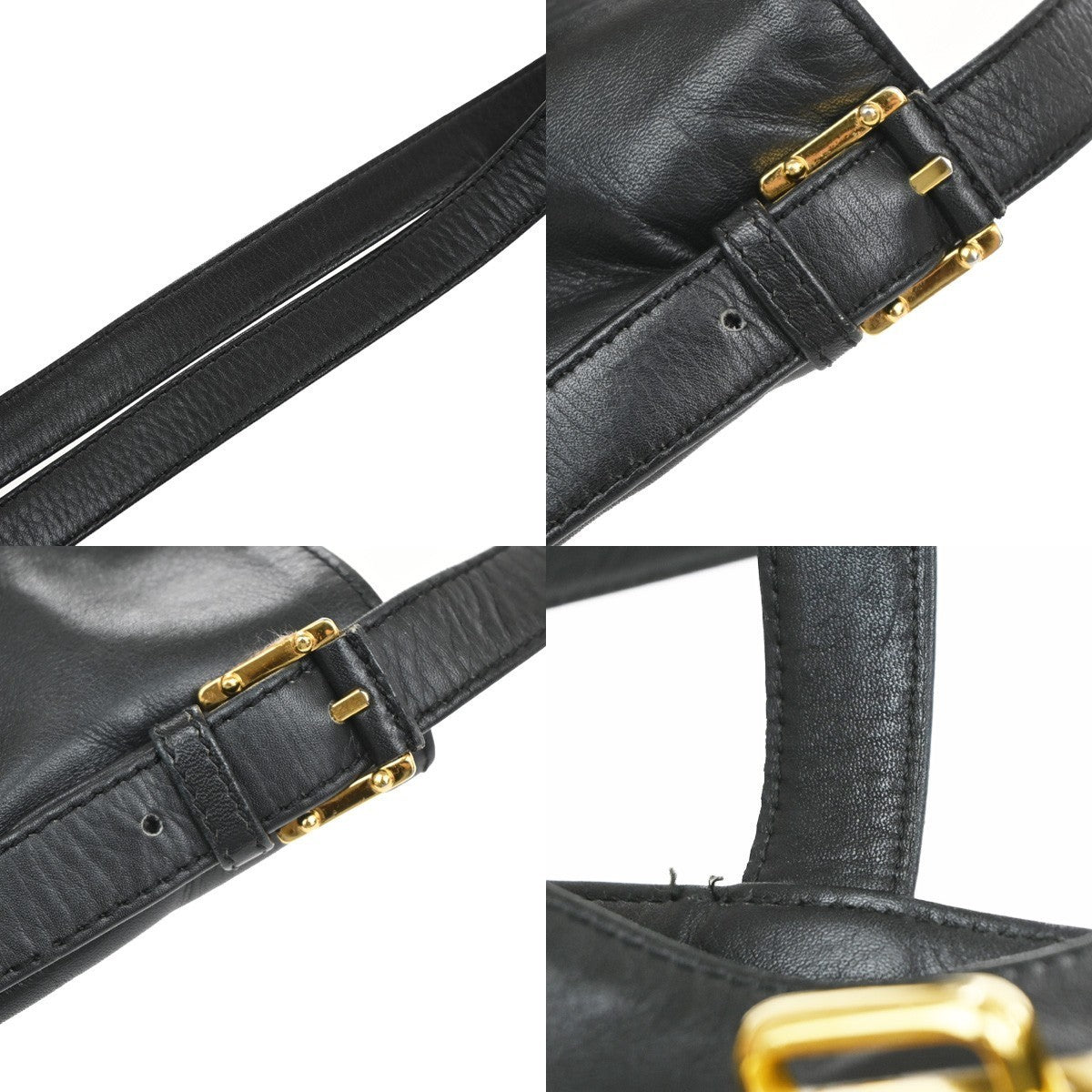 LOEWE Logo Anagram Shoulder Hand Bag Nappa Leather Black GHW Spain 34MA619