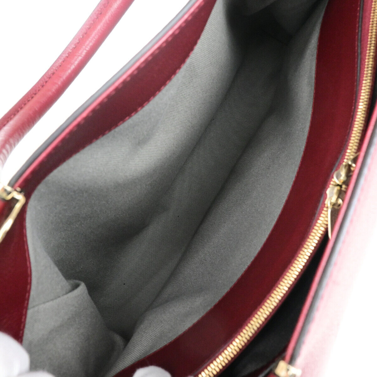 CARTIER Logo C De Cartier 2Way Shoulder Hand Bag Leather Bordeaux GHW 11RK521