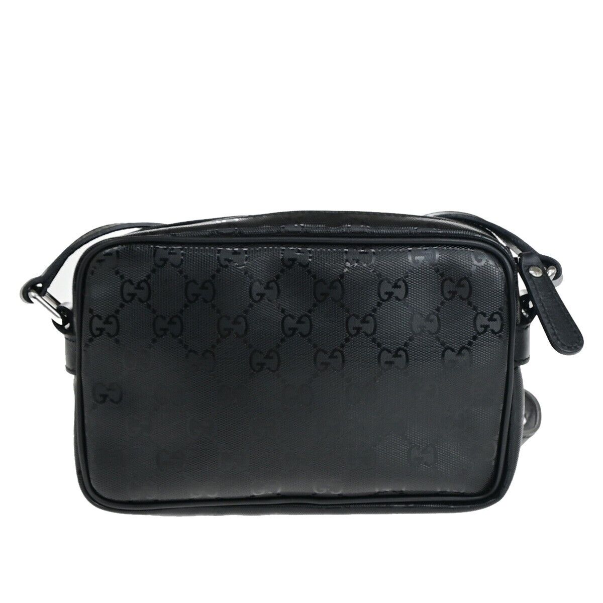 GUCCI Imprime GG Pattern Crossbody Mini Shoulder Bag PVC Leather Black 82EC944