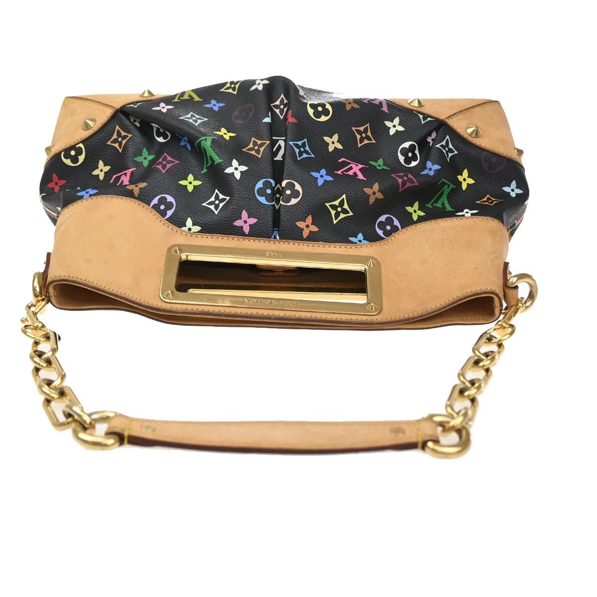 LOUIS VUITTON Judy MM Multicolor Monogram 2Way Chain Bag Black M40256 46SA092