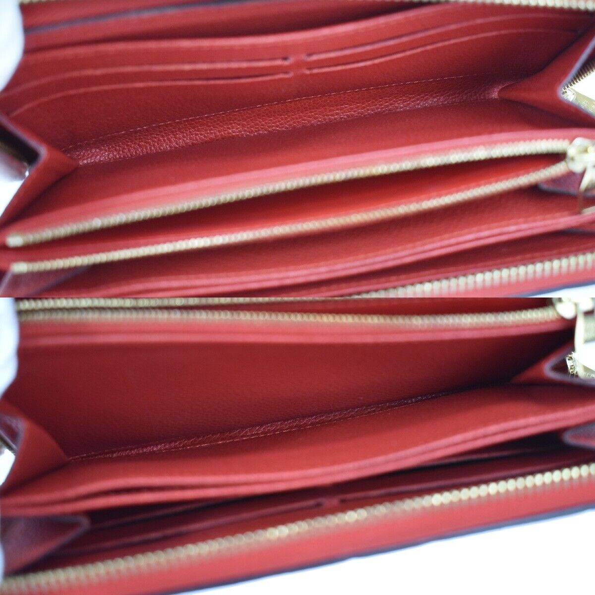 LOUIS VUITTON Zippy Wallet Monogram Empreinte Leather Scarlet M63691 87GA838