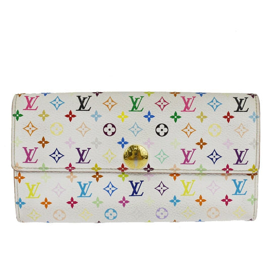 LOUIS VUITTON Long Bifold Wallet Portefeuille Sara multi White M93532 64SH084