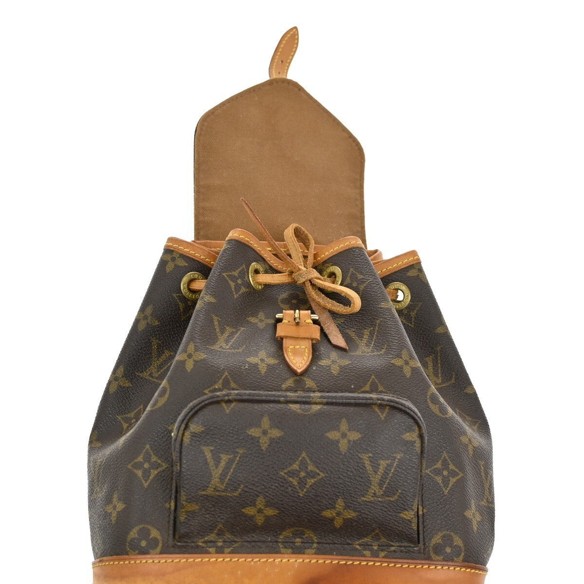 LOUIS VUITTON Mini Montsouris Backpack Bag Monogram Leather Brown M51137 12EE163