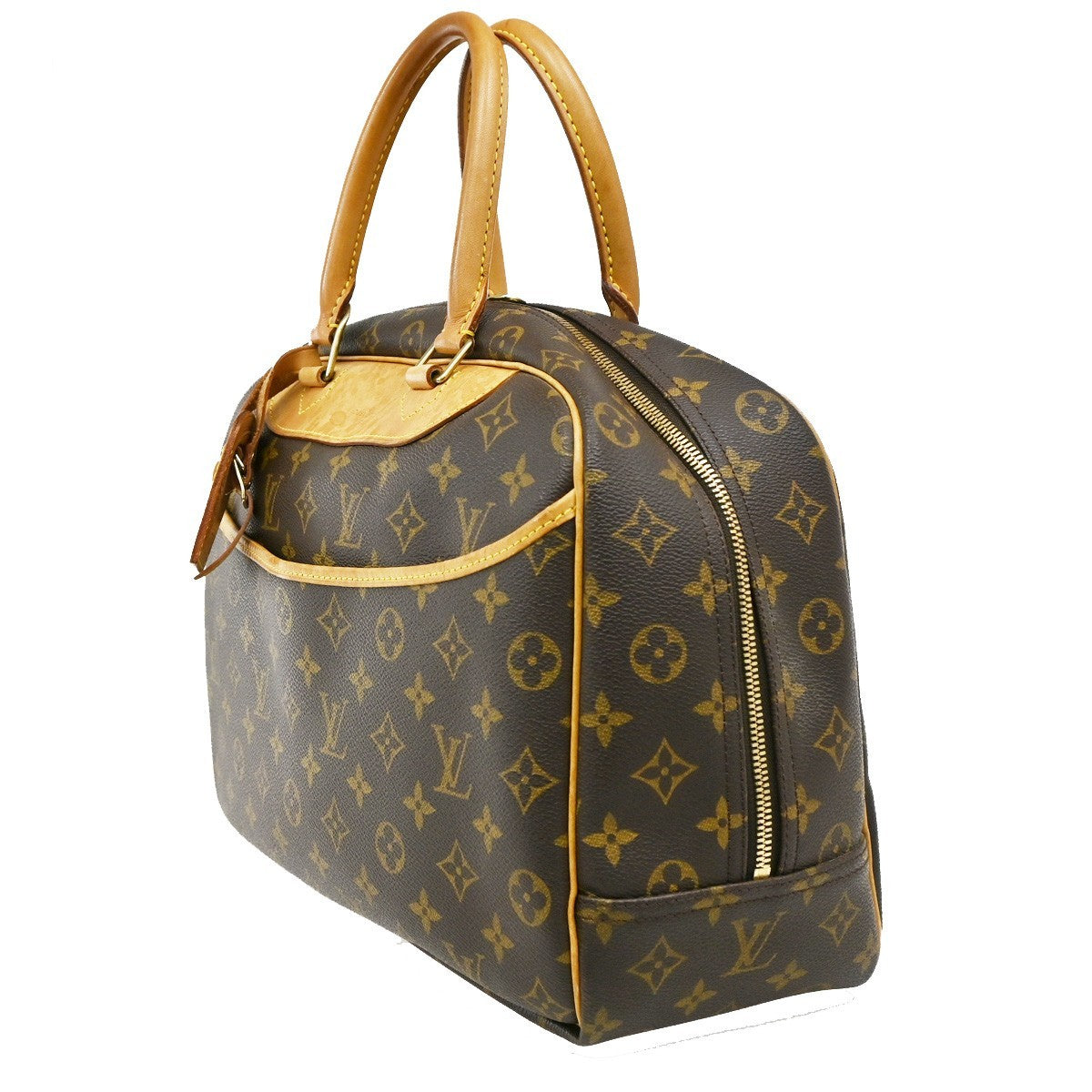 LOUIS VUITTON LV Logo Deauville Hand Bag Monogram Leather Brown M47270 32CA250