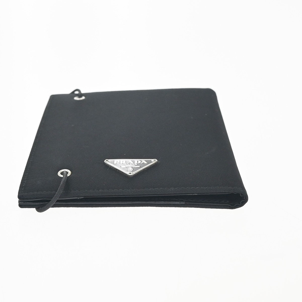 PRADA Logo Tessuto Notebook Cover Planner Nylon Leather Black Italy 09YH869