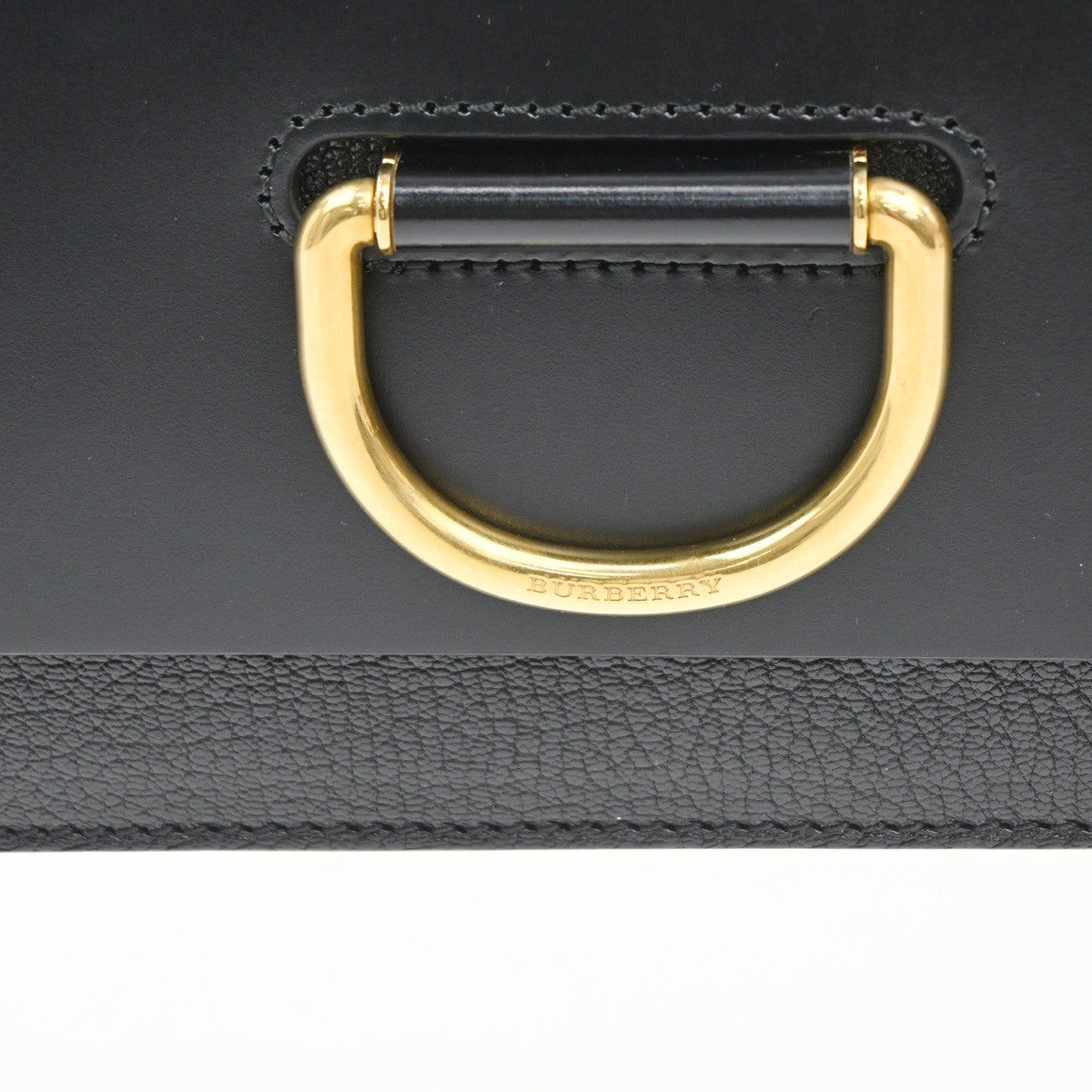 BURBERRY D Ring Logo Shoulder Crossbody Bag Leather Black GHW Italy 82RL720