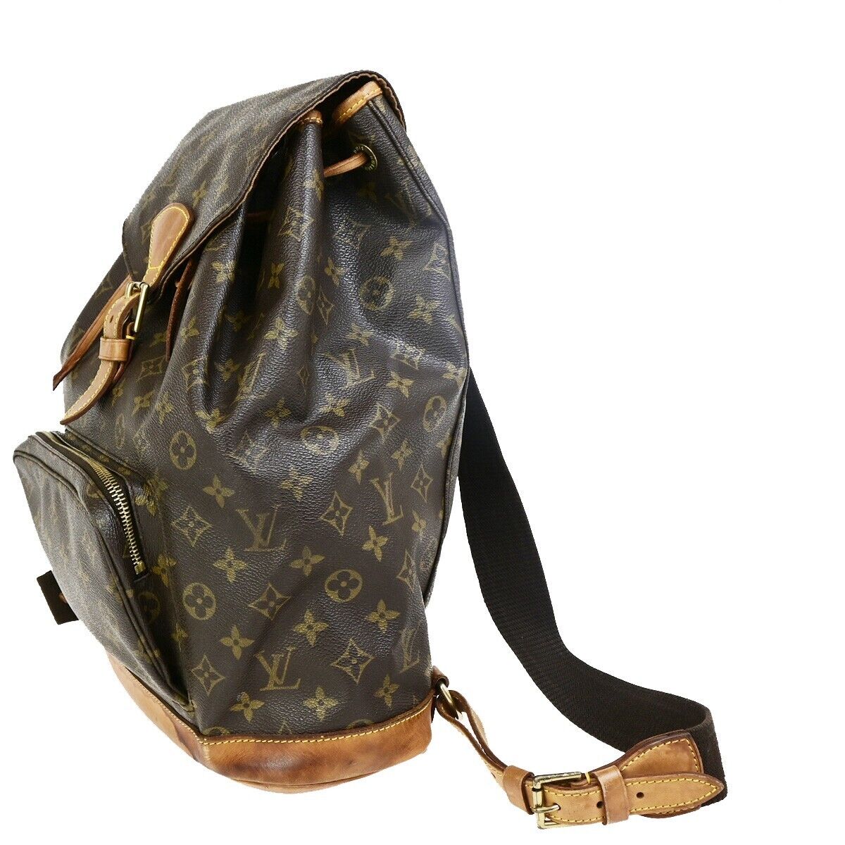 LOUIS VUITTON Montsouris GM Backpack Bag Monogram Leather Brown M51135 71FB219