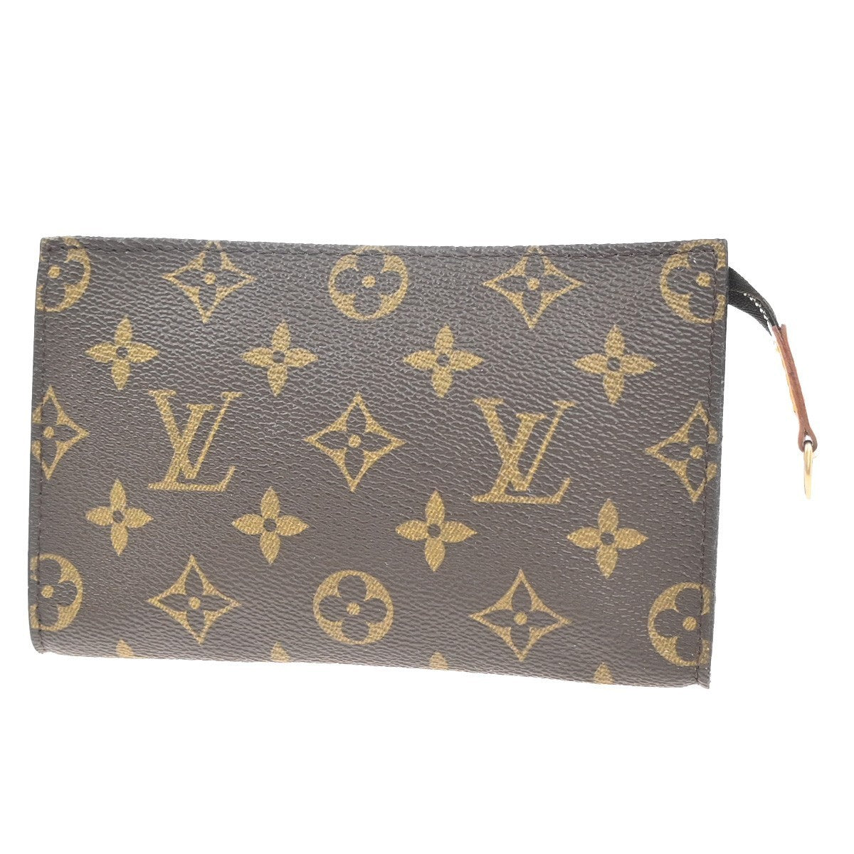 LOUIS VUITTON Logo BUCKET PM Pouch Bag Monogram Leather Brown GHW France 02KC509