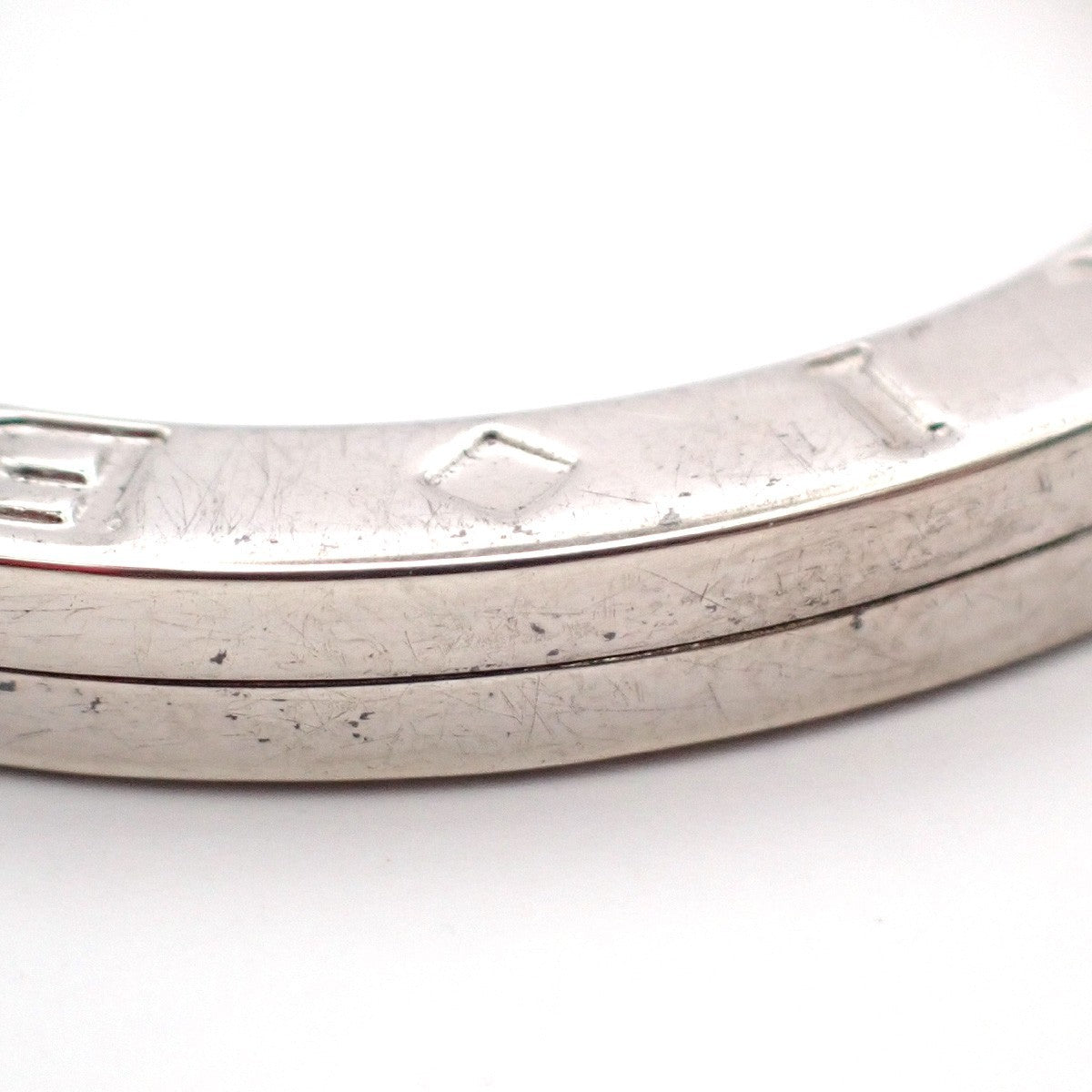 BVLGARI Logo Key Ring Silver Ag 925 Accessory Italy 02EG278