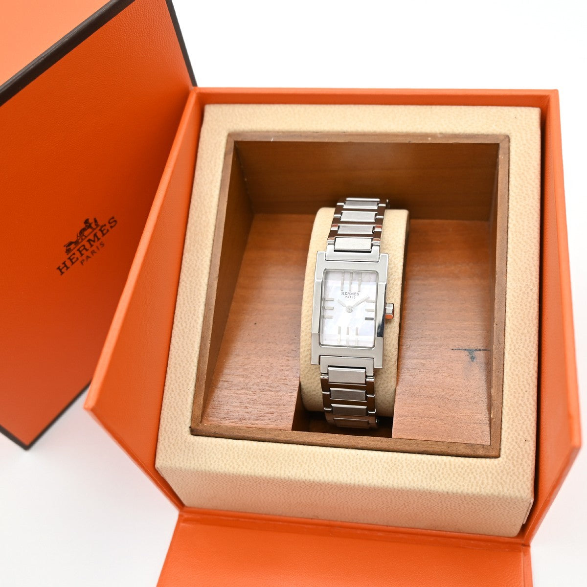 [Near Mint] HERMES Tandem TA1.210 Wrist Watch 19mm Shell Dial Quartz SS 97LC579