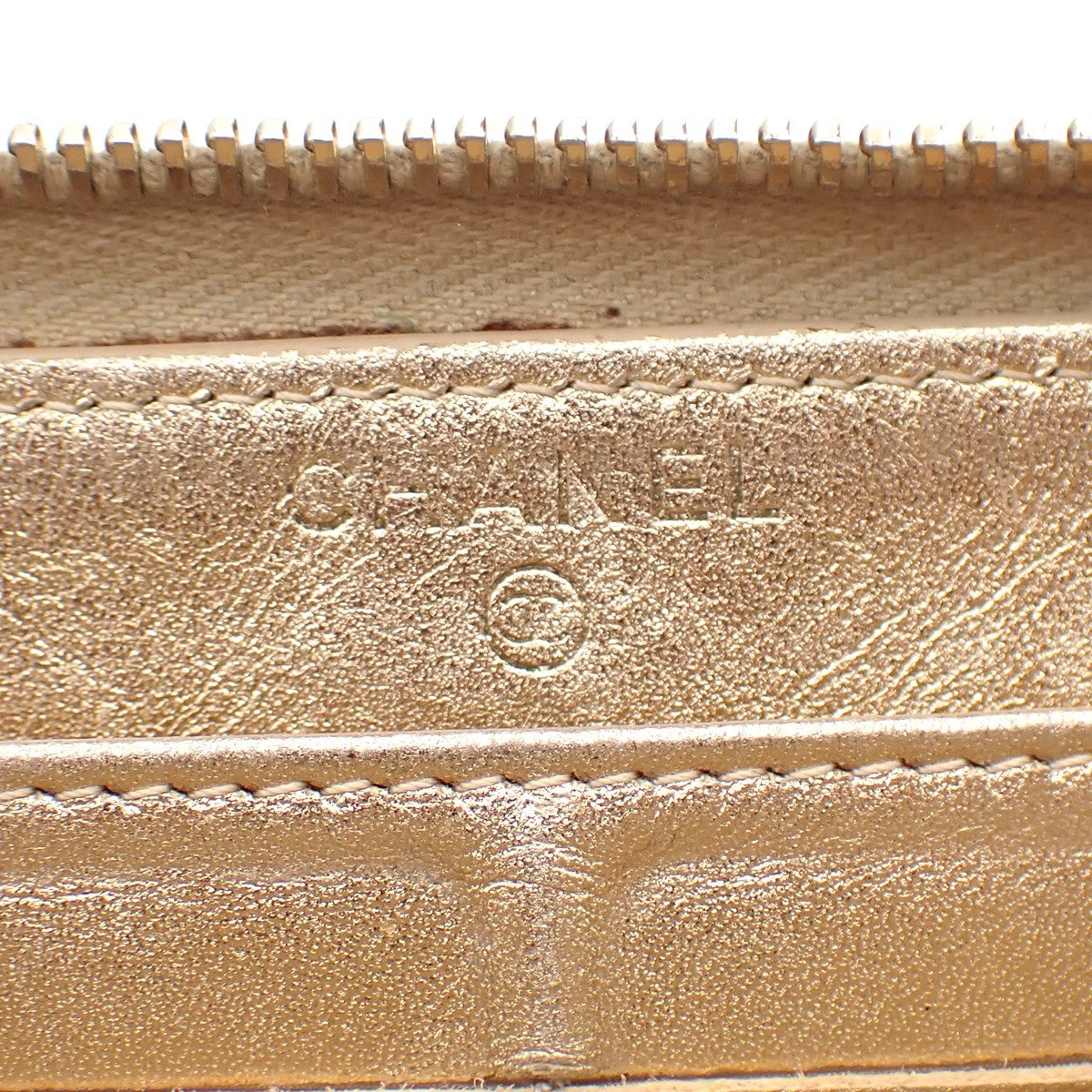 CHANEL CC Quilting Long Zipper Bifold Wallet Leather Silver GHW 05AA126