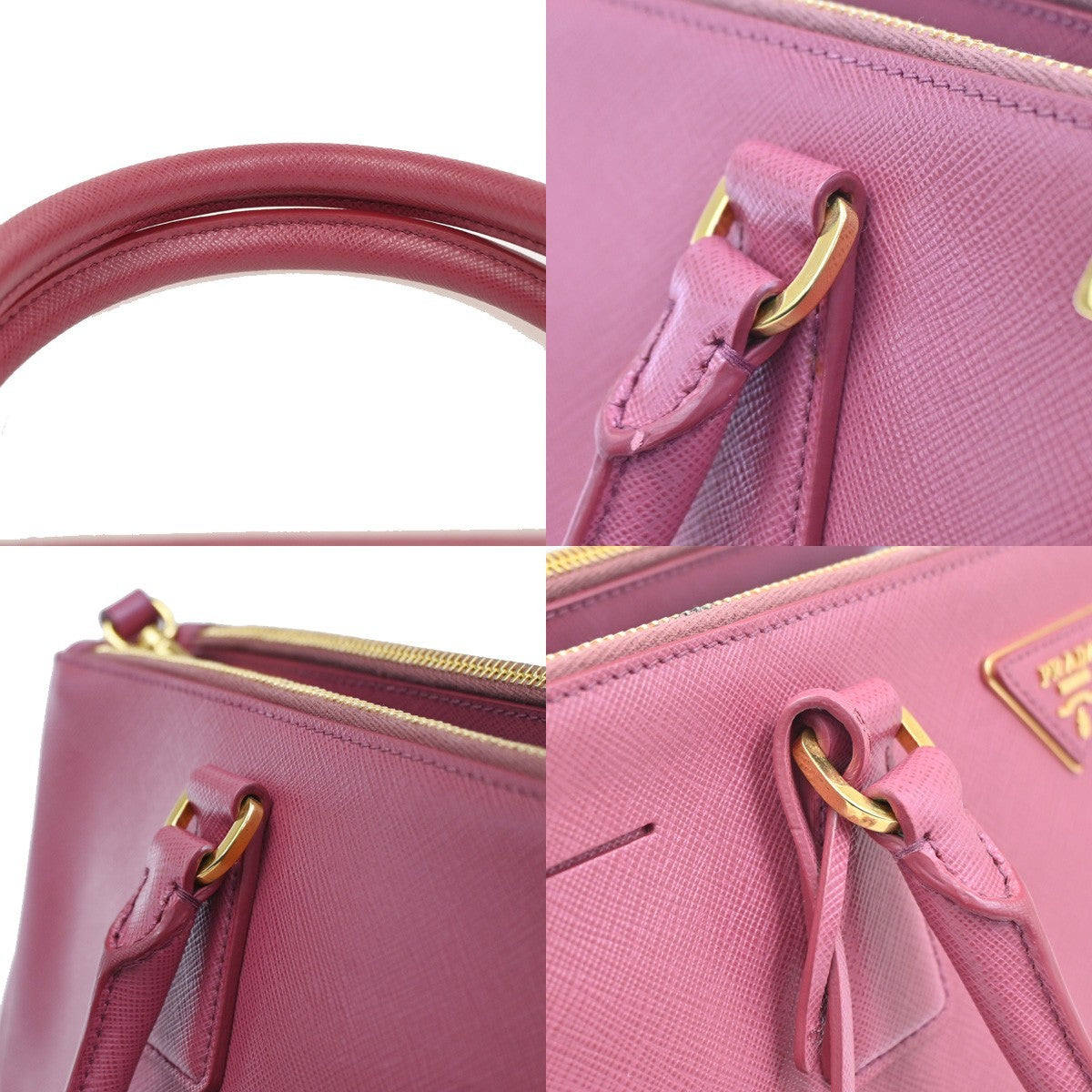 PRADA Galleria 2Way Shoulder Hand Bag Saffiano Leather Pink Italy 11CA830