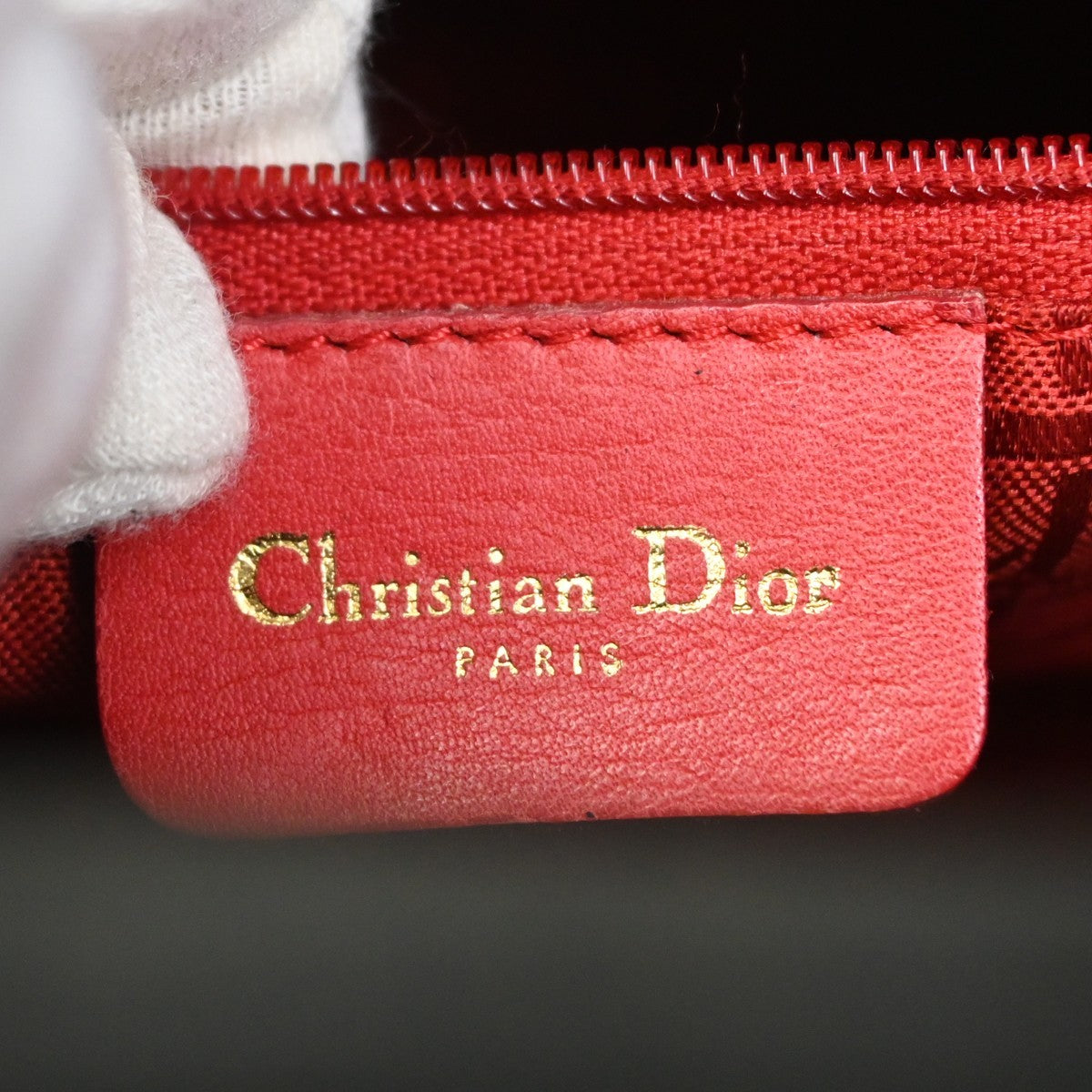 CHRISTIAN DIOR Logo Lady Cannage Hand Bag Nylon Leather Black GHW Italy 76ZA109