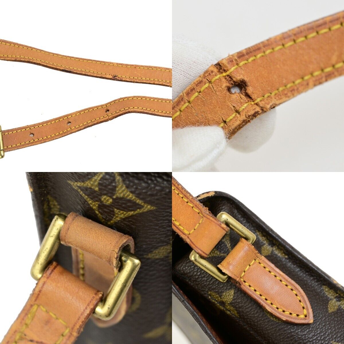 LOUIS VUITTON Saint Cloud MM Shoulder Bag Monogram Leather Brown M51243 65FB335
