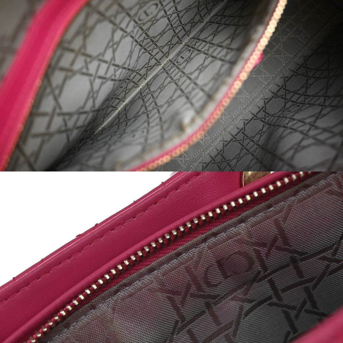 CHRISTIAN DIOR Lady Cannage 2Way Shoulder Hand Bag Leather Pink GHW 618RP028