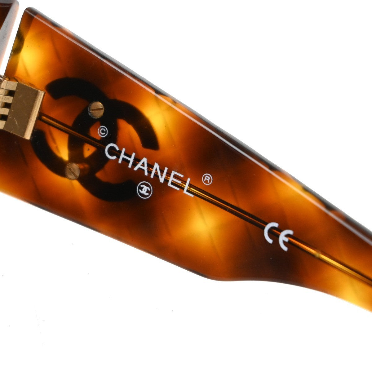 CHANEL CC Matelasse Sunglasses Eye Wear Plastic Brown GHW 01450 Italy 60RF649