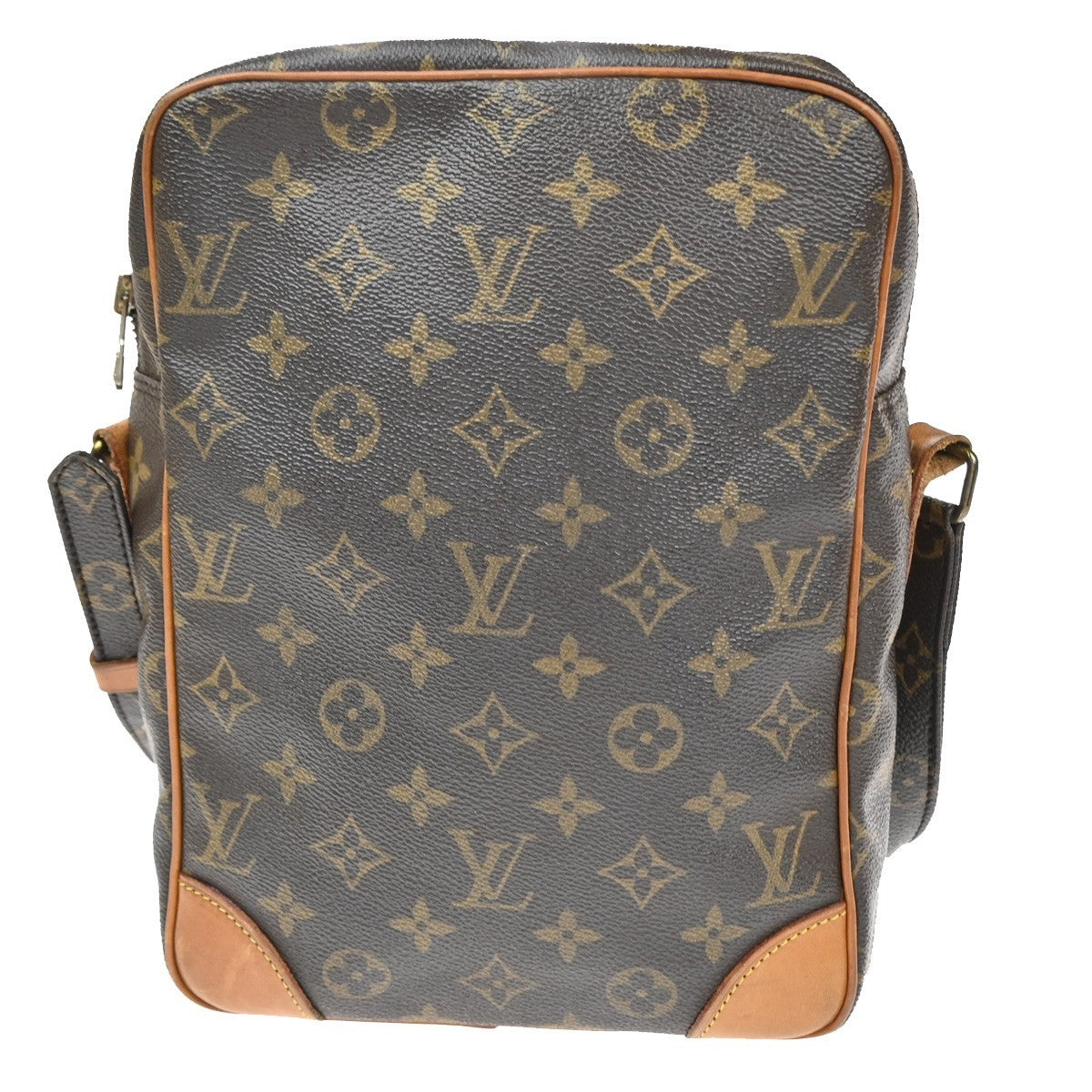 LOUIS VUITTON Logo Danube MM Shoulder Bag Monogram Leather Brown M45264 32CA866