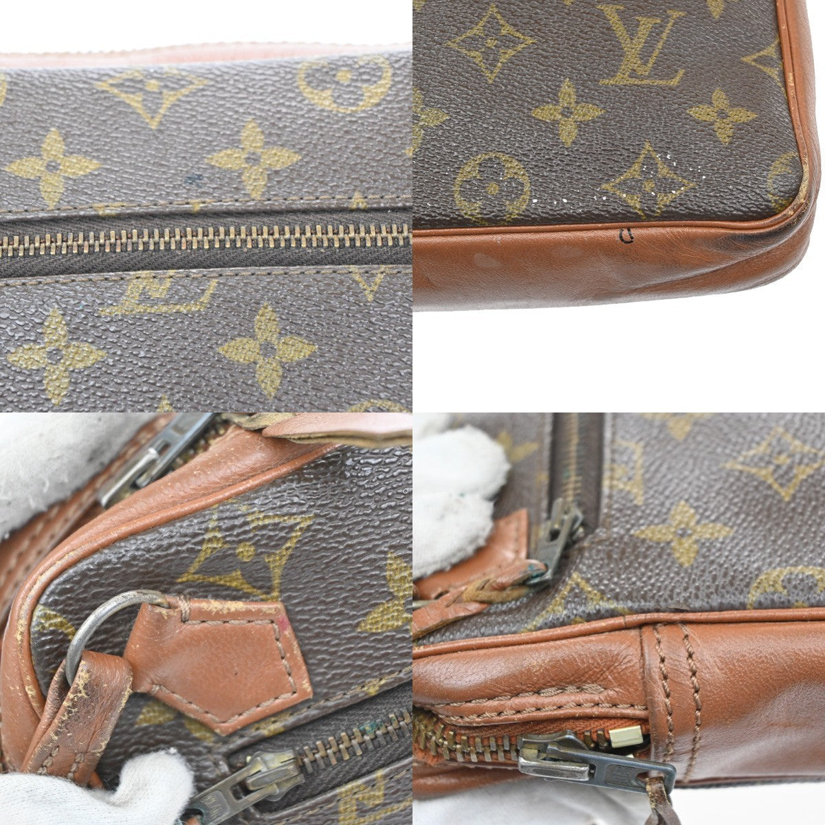 LOUIS VUITTON Logo Pochette Sports Clutch Hand Bag Monogram Leather BN 09MA073