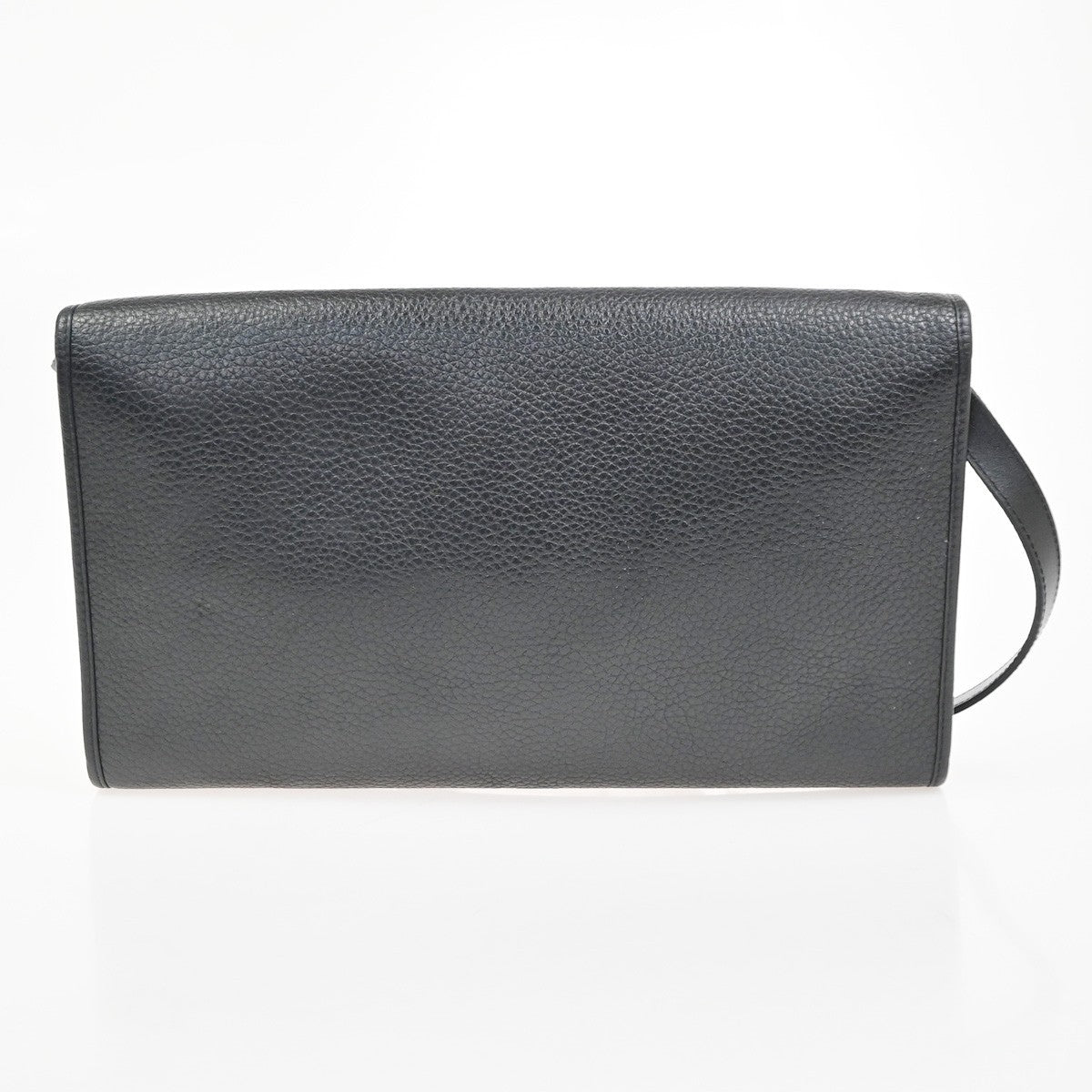 CHRISTIAN DIOR Logo 2Way Shoulder Clutch Bag Leather Black GHW  France 31YH907