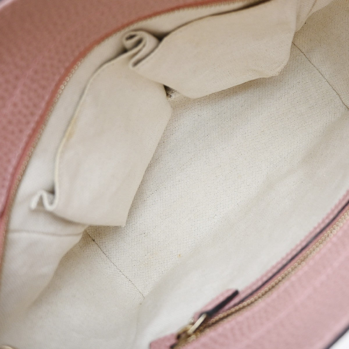 GUCCI Logo Swing Hand Bag Leather Pink Made In Italy 79KP326