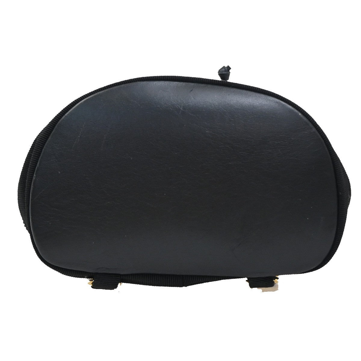 SALVATORE FERRAGAMO Vara Chain Backpack Bag Canvas Leather Black GHW 68EG222