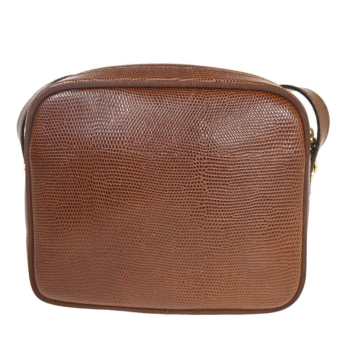 SALVATORE FERRAGAMO Vara Mini Shoulder Bag Embossing Leather Brown GHW 62YD180