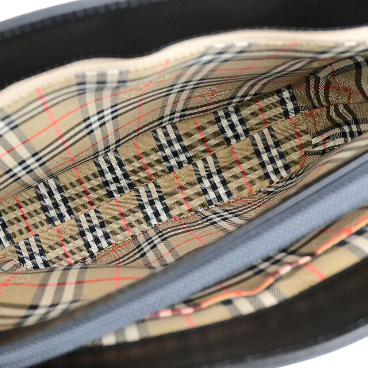 Burberrys Logo Nova Check Hand Tote Bag Canvas Leather Black Beige 31YG606