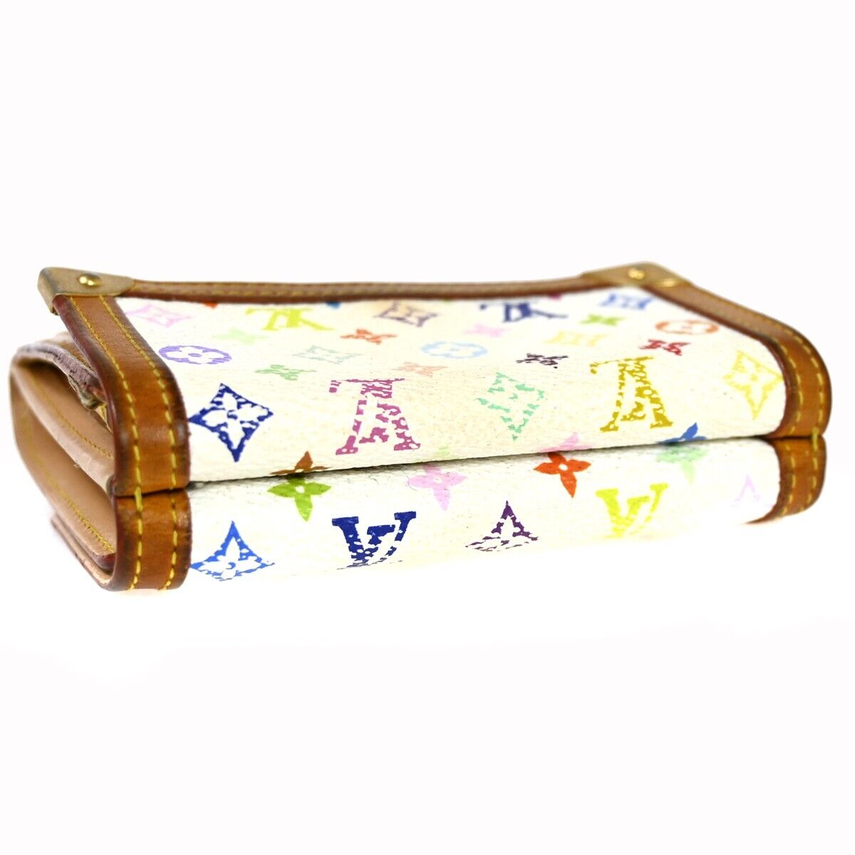 LOUIS VUITTON Credit Trifold Wallet Monogram Multi Leather White M92983 60HB317