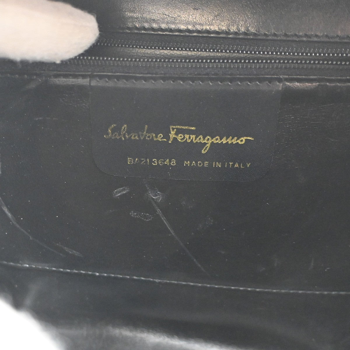 SALVATORE FERRAGAMO Gancini 2Way Shoulder Clutch Hand Bag Leather Black 67CA696