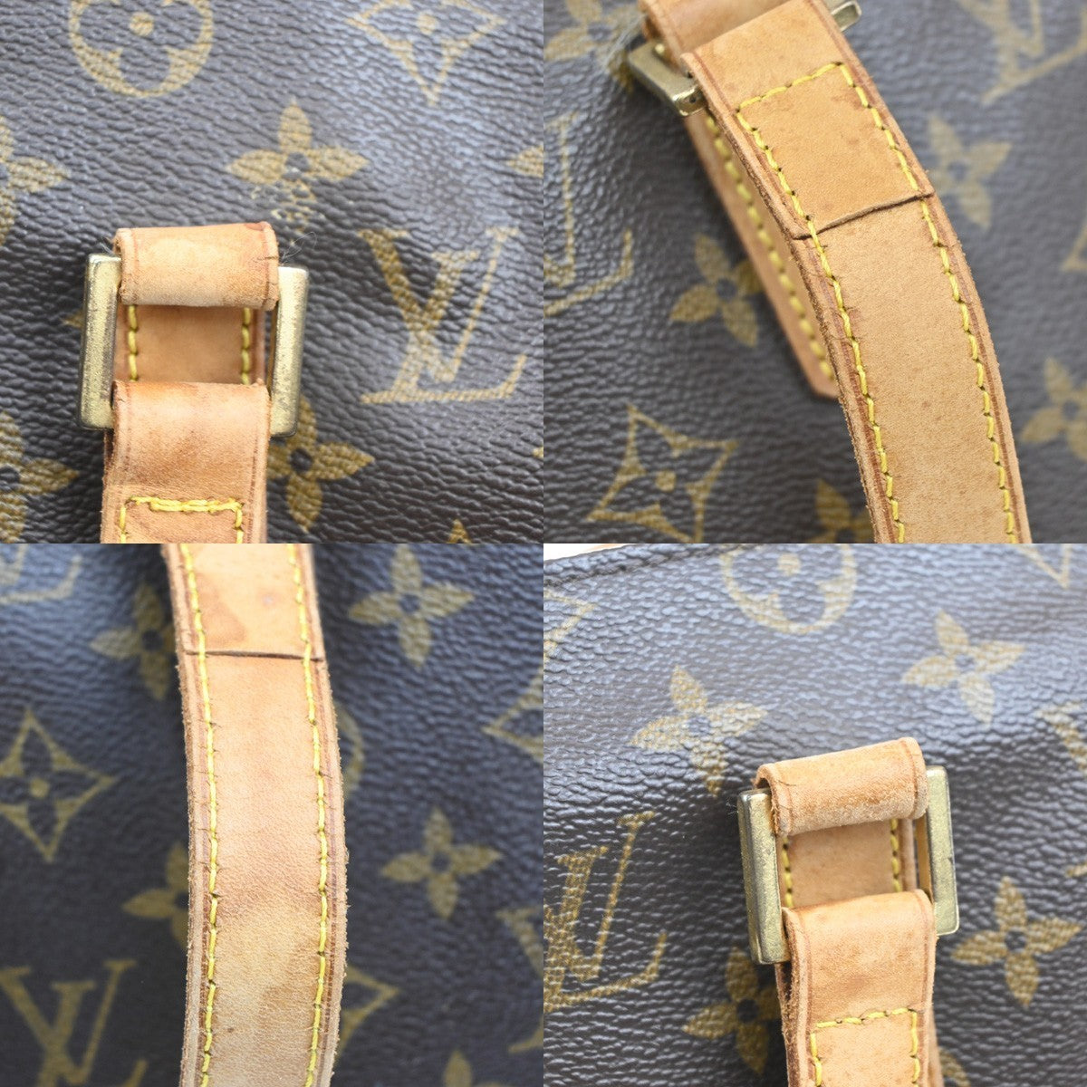 LOUIS VUITTON Cabas Mezzo Shoulder Bag Monogram Leather Brown M51151 10MA146