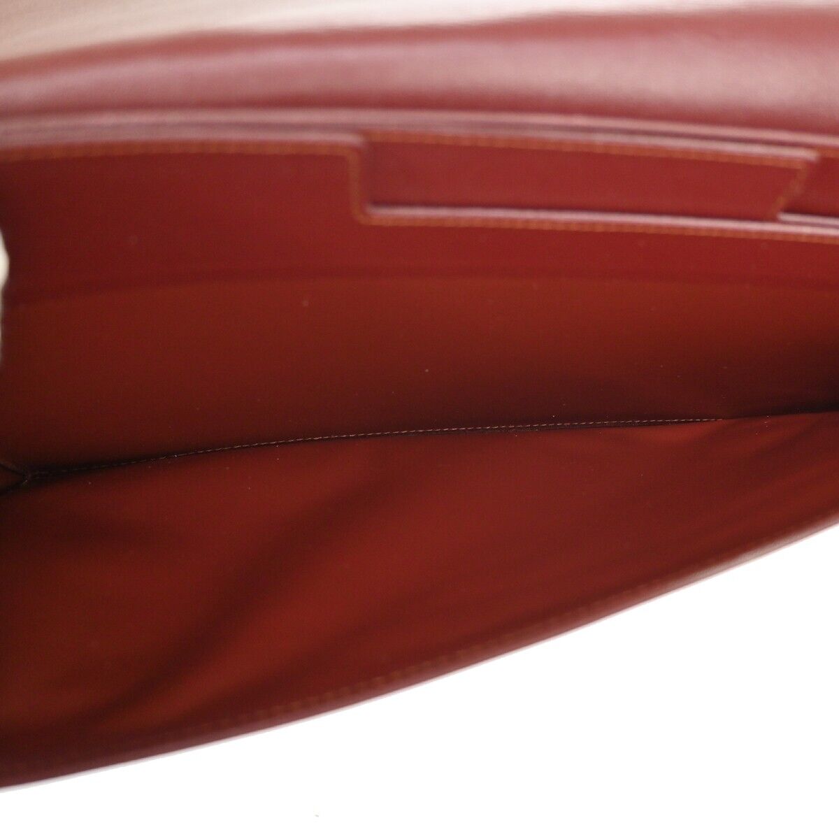 MUST DE CARTIER 2C Logo Wallet Clutch Hand Bag Leather Bordeaux Gold 07EA095