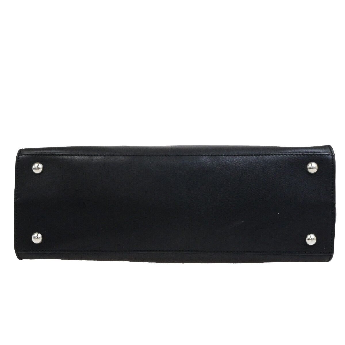 SALVATORE FERRAGAMO Logo Gancini Shoulder Bag Leather Black SHW Italy 31KA536