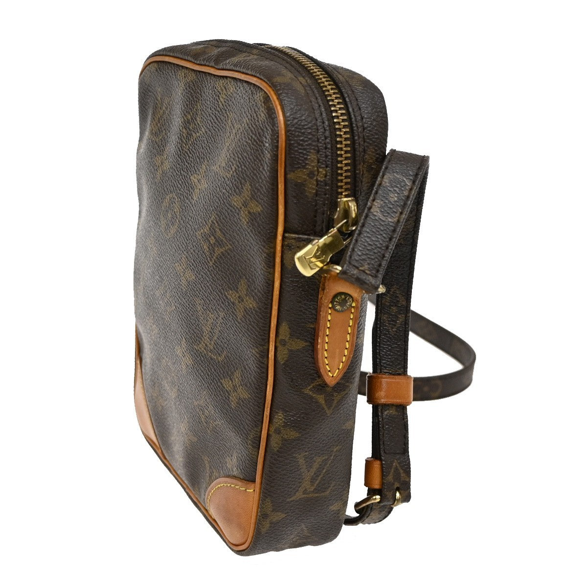 LOUIS VUITTON Danube Shoulder Bag Monogram Leather Brown France M45266 65TA078
