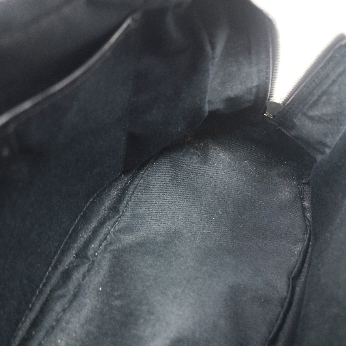 CELINE Logo C Macadam Pattern Hand Bag Suede Leather Black SHW 38CB067