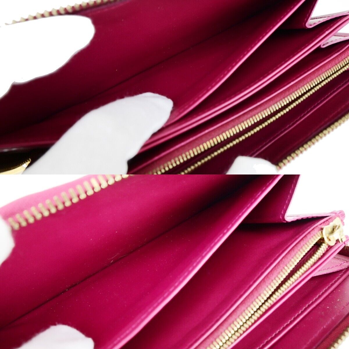 LOUIS VUITTON Long Zippy Wallet Monogram Vernis Leather Pink M91597 09EB261