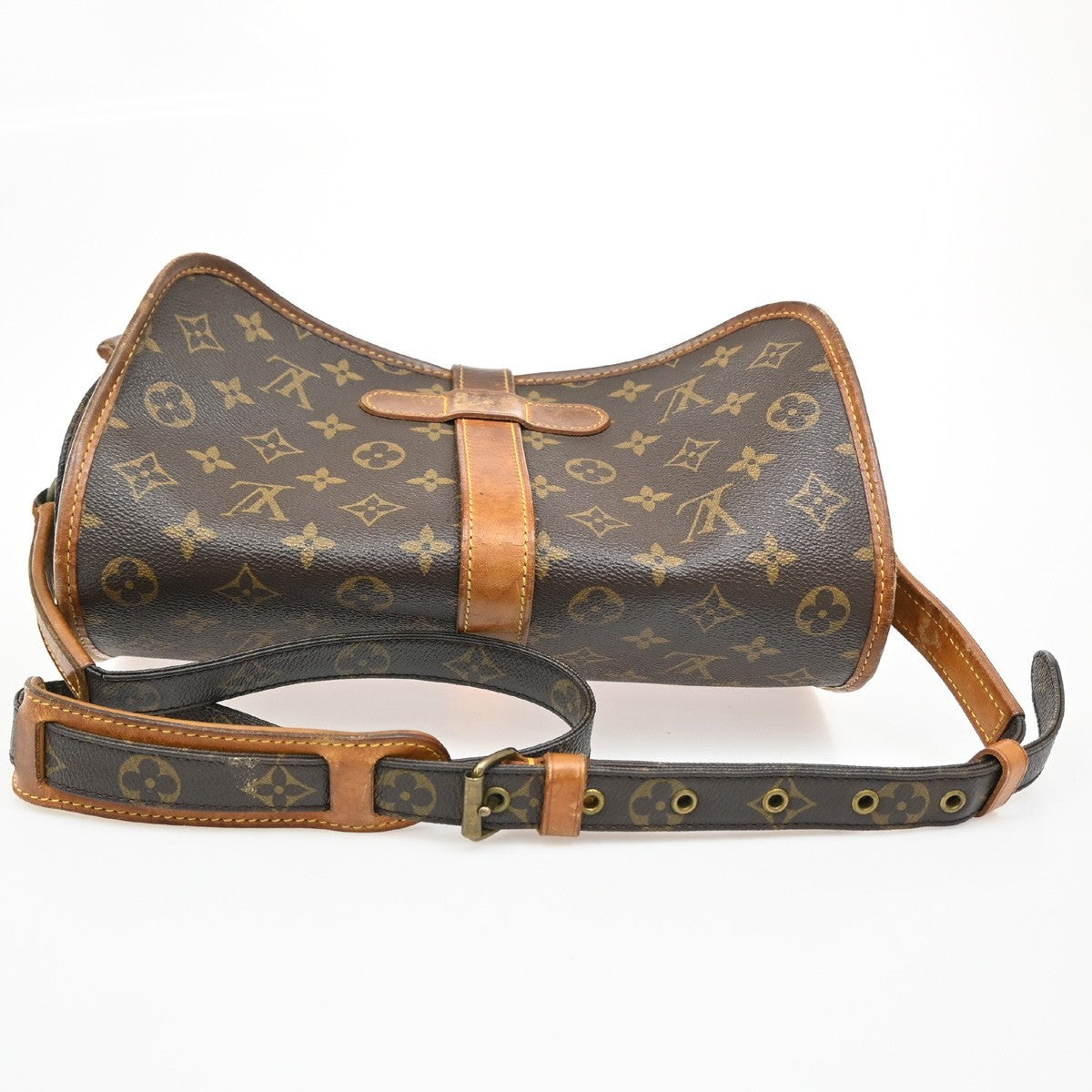 LOUIS VUITTON Logo Marne Shoulder Bag Monogram Leather Brown M51369 33KB603