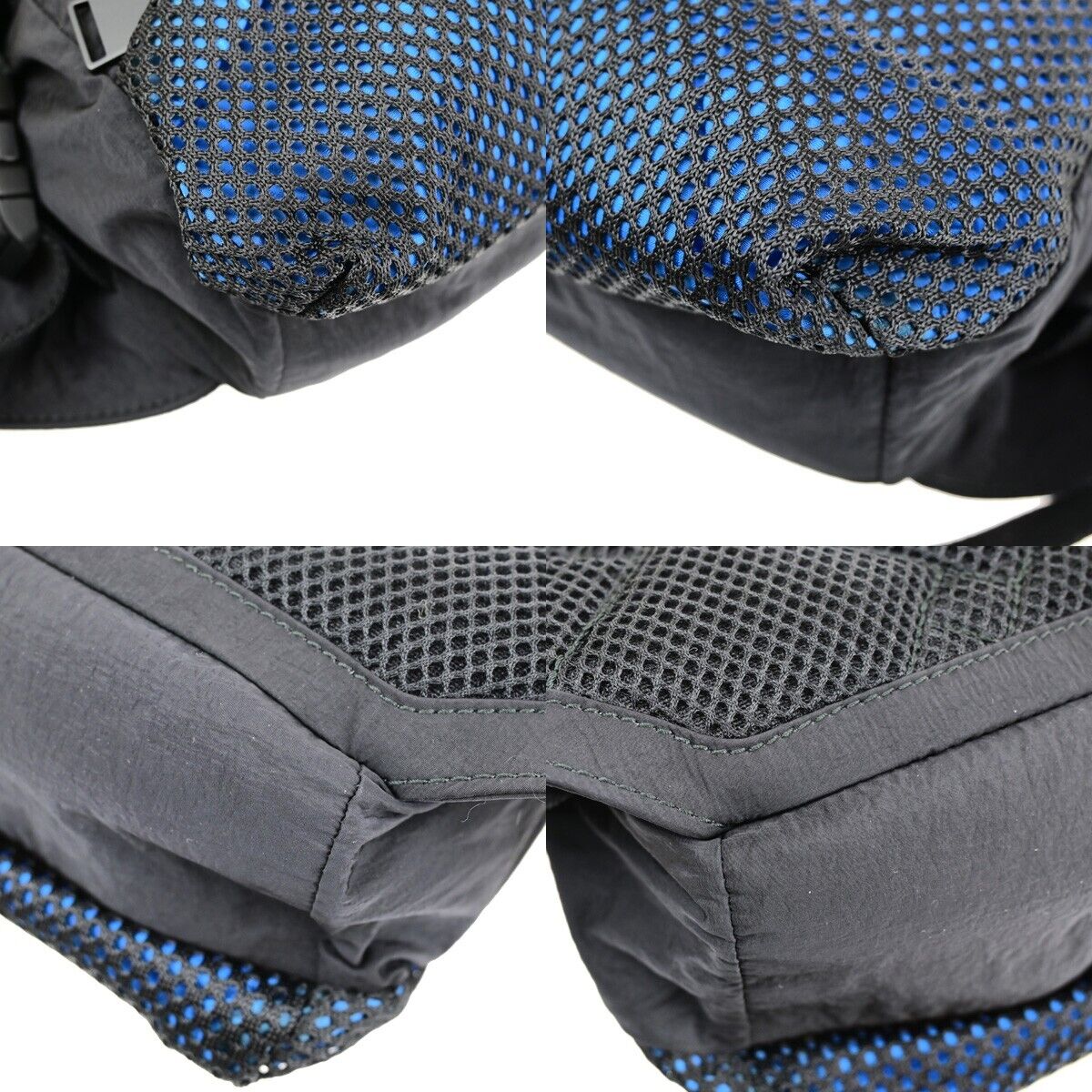 BOTTEGA VENETA Crossbody Belt Body Bag Nylon Black Blue Italy 82EC290