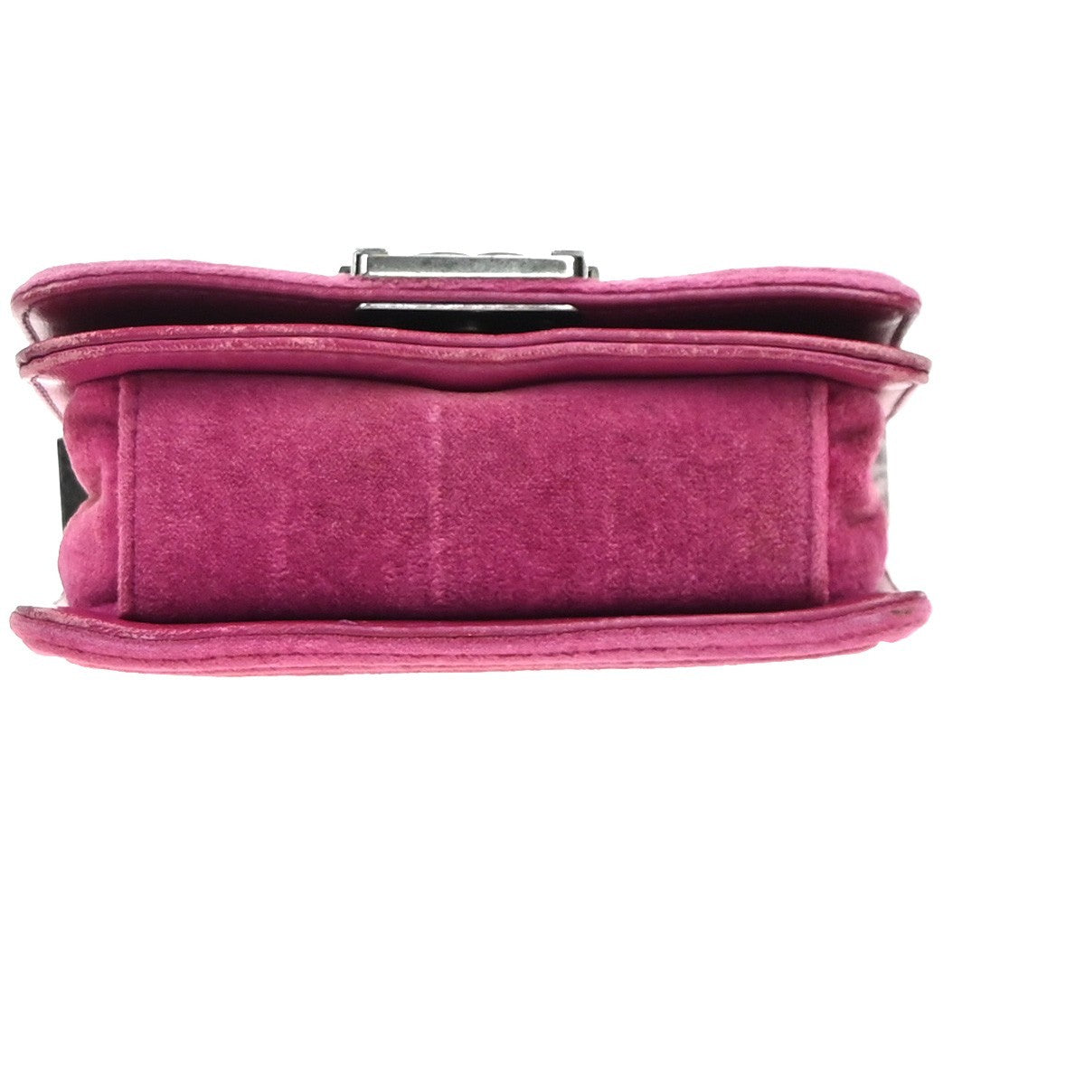 CHANEL CC Boy Matelasse Chain Mini Shoulder Bag Velvet Leather Pink SHW 652RP053