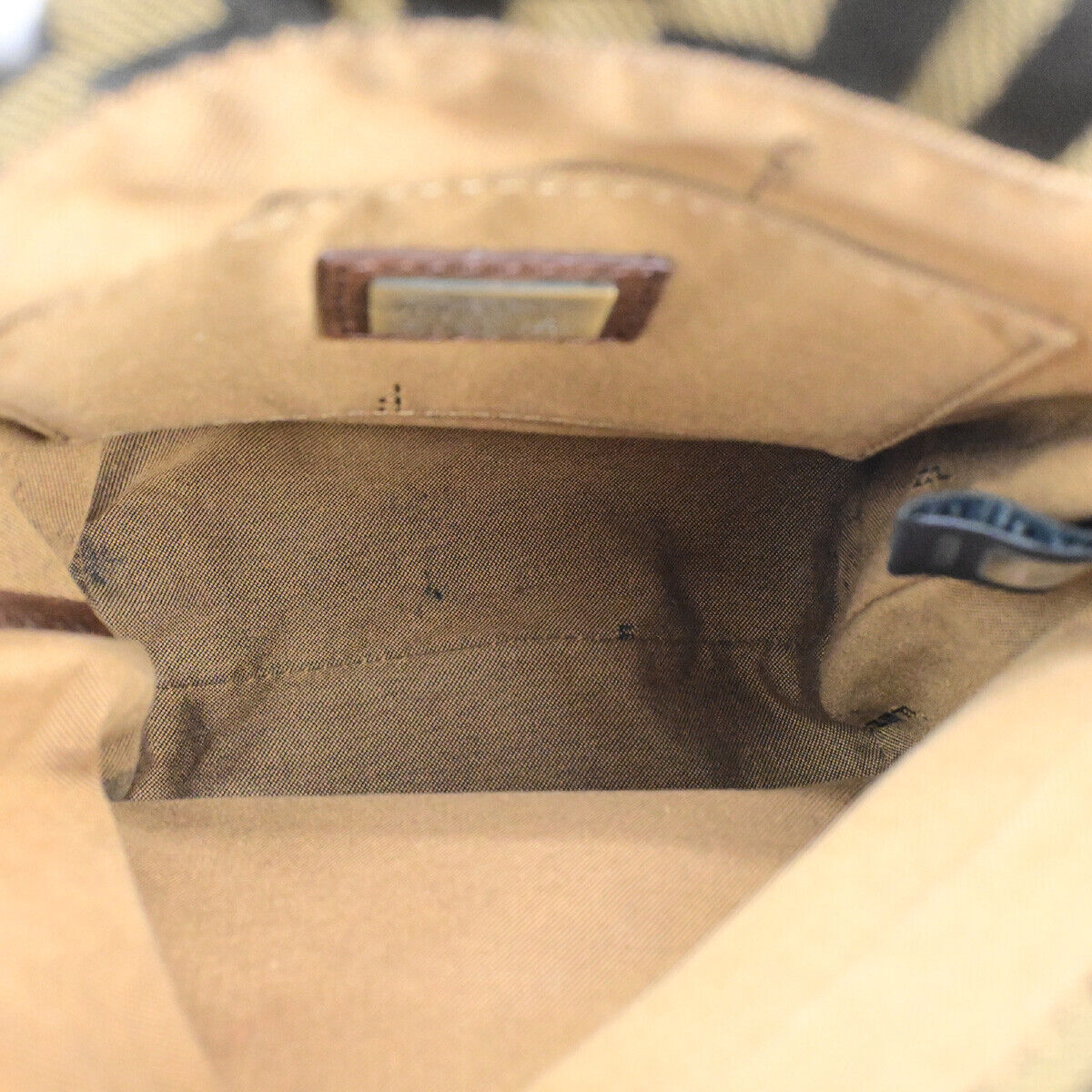 FENDI Logo Zucca Pattern Shoulder Bag Canvas Leather Brown GHW Italy 34SJ494