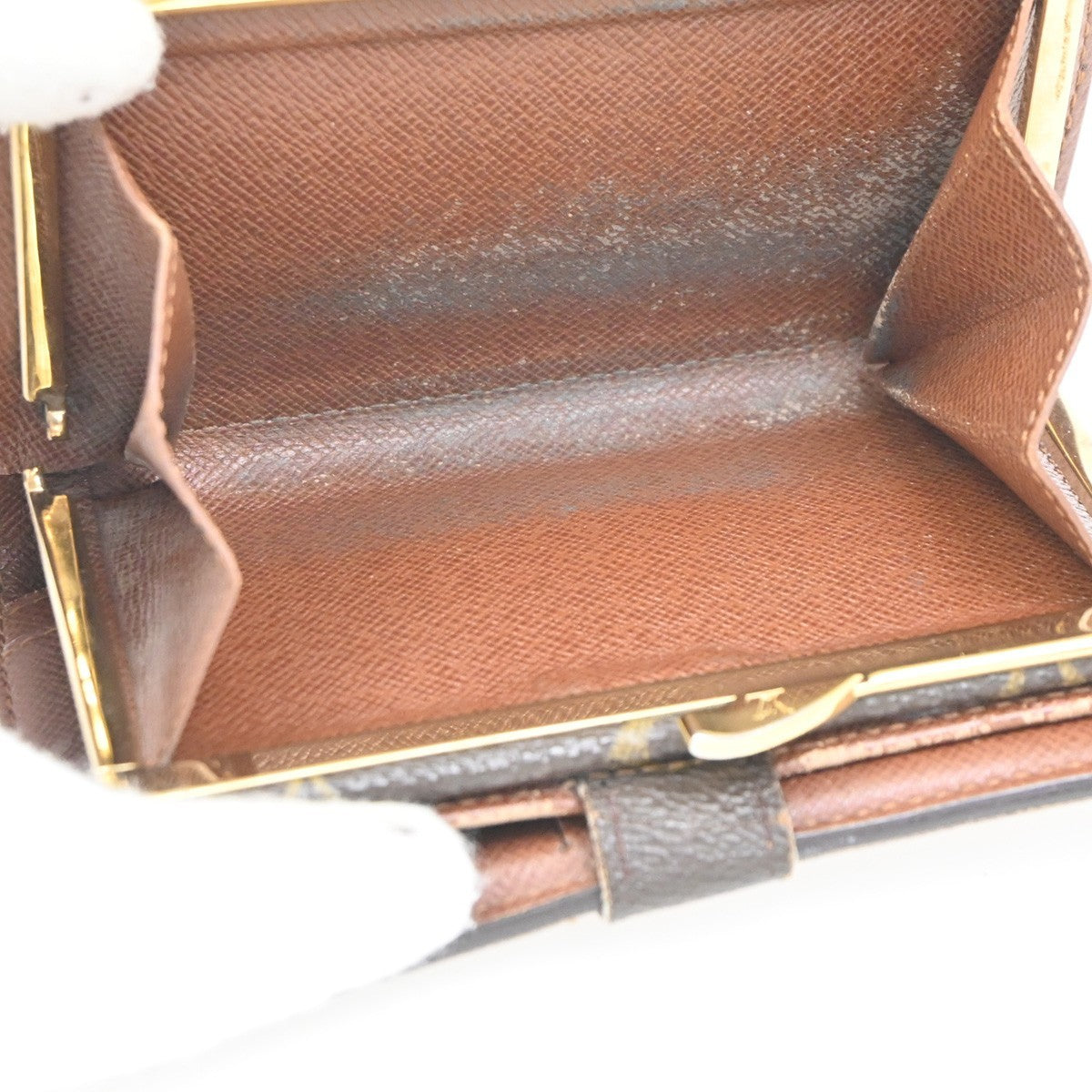 LOUIS VUITTON LV Logo 2 Set Bifold Wallet Monogram Leather Brown 05KC357
