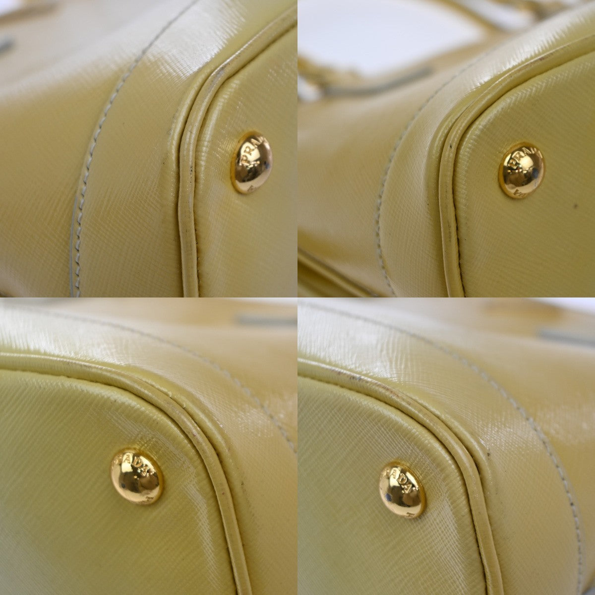PRADA MILANO 2Way Shoulder Hand Bag Promenade Saffiano Leather Yellow 76EG323