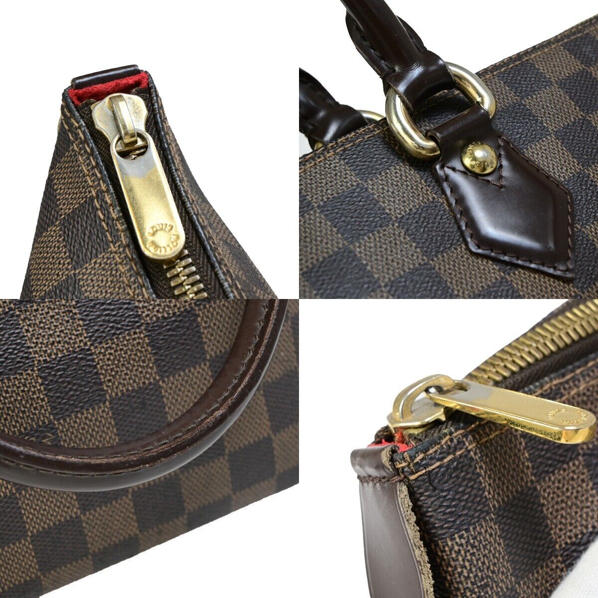 LOUIS VUITTON Saleya MM Shoulder Bag Damier Ebene Leather Brown N51182 72EC496