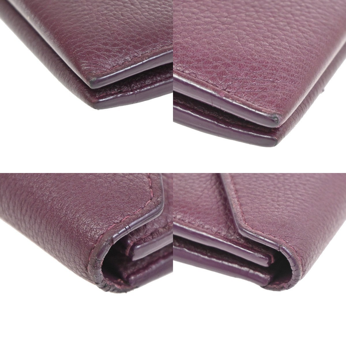 BOTTEGA VENETA Saint Germain Triangle Flap Long Wallet Leather Purple 65CA845
