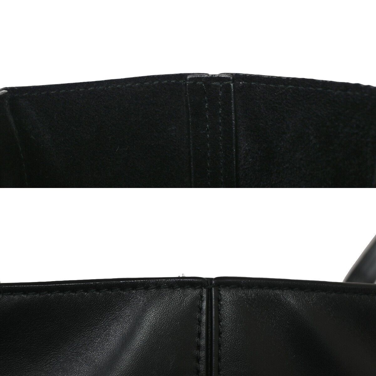 BOTTEGA VENETA Logo Shoulder Tote Bag embossing Leather Black Italy  75SH569